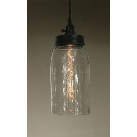 Big Mason Jar Pendant Lamp - Clear Glass