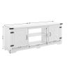 Modern Farmhouse TV Media Stand, Large Barn Inspired Home Entertainment Console, for TV Up to 70'', with Open Shelves and Closed Cabinets, White