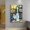 Framed Canvas Wall Art Decor Abstract Style Painting, Cocktail Wine Bottle Painting Decoration For Bar, Restrant, Kitchen, Dining Room