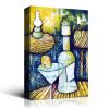 Framed Canvas Wall Art Decor Abstract Style Painting, Cocktail Wine Bottle Painting Decoration For Bar, Restrant, Kitchen, Dining Room