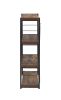 Weathered Oak and Black 3-shelf Bookcase