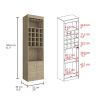 Being Kava Bar Cabinet, Double Door, Two Shelves, Sixteen Built-in Wine Rack -Light Pine
