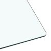 Large Modern Minimalist Rectangular Glass Dining Table for 6-8 with 0.39" Tempered Glass Tabletop and MDF OC-Shaped Bracket and metal base