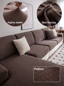 1 PC Sofa Cover Elastic All Inclusive Universal Set All Season Universal Anti Cat Scratch Sofa Cushion Cover (Color: Brown, size: Sofa back cover)