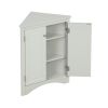 Triangle Bathroom Storage Cabinet with Adjustable Shelves, Freestanding Floor Cabinet for Home Kitchen