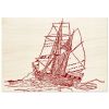 Vintage Sailboat Wood Print Wall Art in Blue Design by HadiArts
