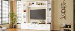 ON-TREND Large Wall Unit Entertainment Center with Bookshelves for TVs Up to 78'', Modern TV Console with Cabinets and Open Shelves